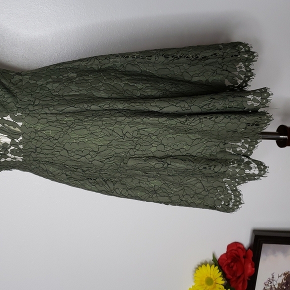 NEW Keepsake Porcelain Green Lace Open Back Dress Mini Keyhole Bohemian Summer - Picture 13 of 16